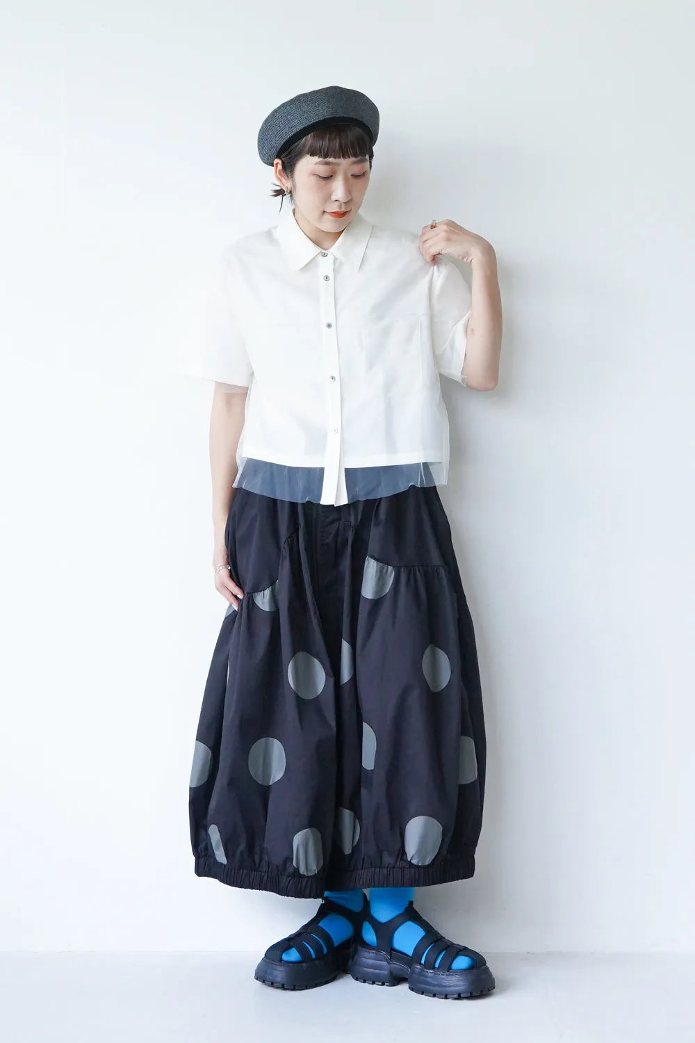 【MICALLE MICALLE】チュールレイヤードシャツ