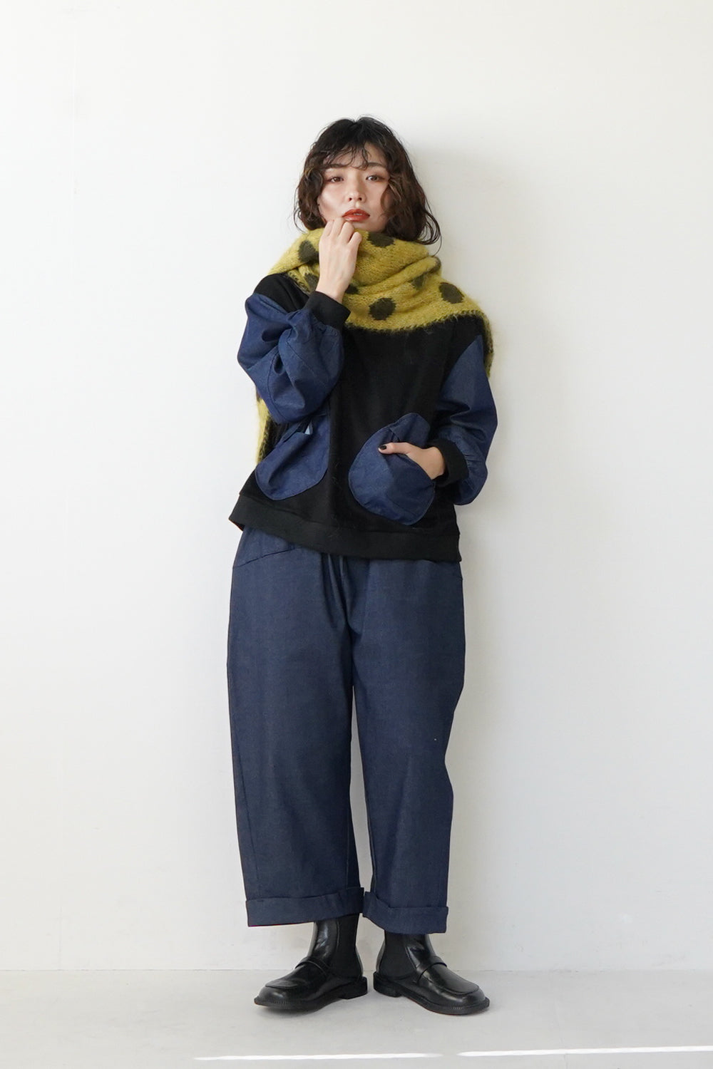 BUTCHER PRODUCTS ダークグリーン ストライプマフラー BUTCHER PRODUCTS ダークグリーン ストライプマフラー BUTCHER