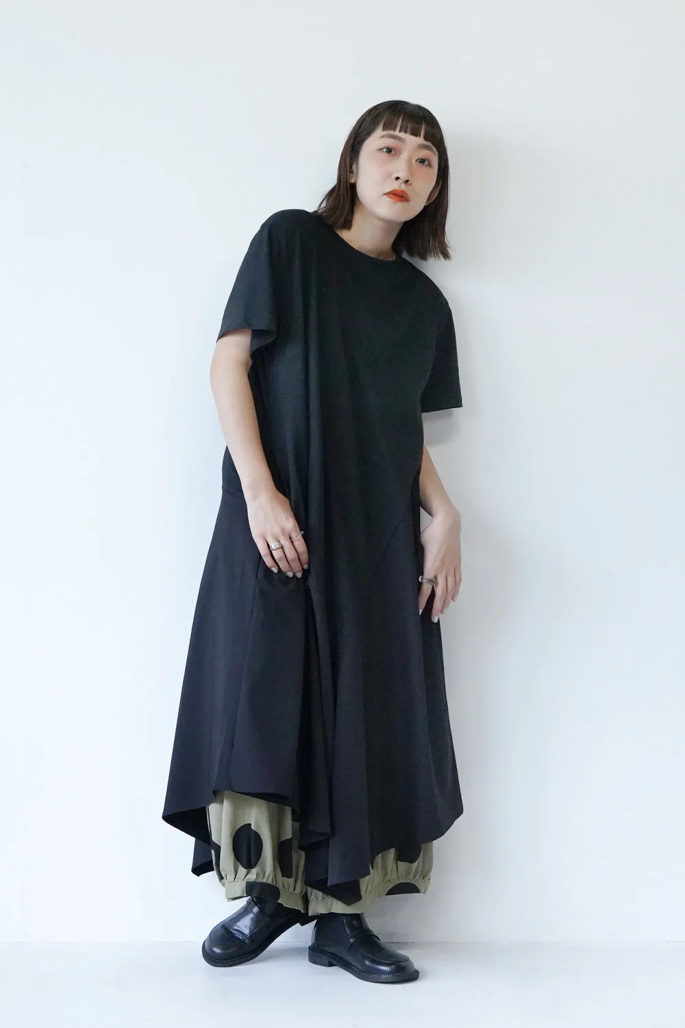 切替アシメワンピース