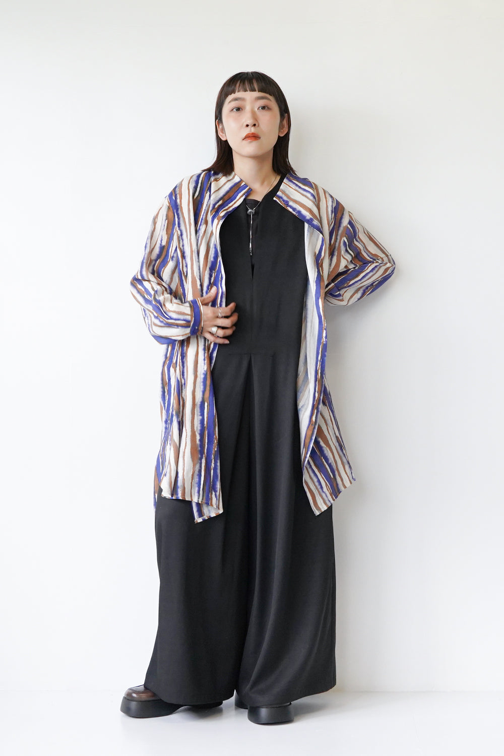 うねうねストライプハイネックチュニックブラウス – LILA & CITTA