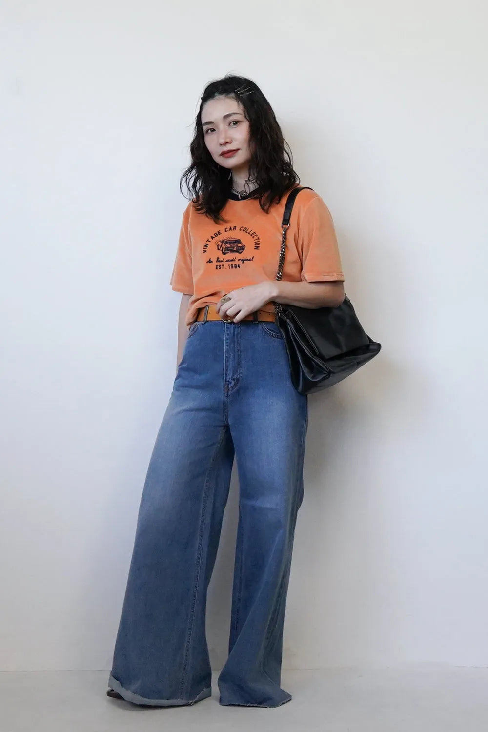 スクエアフラップチェーンショルダーバッグ