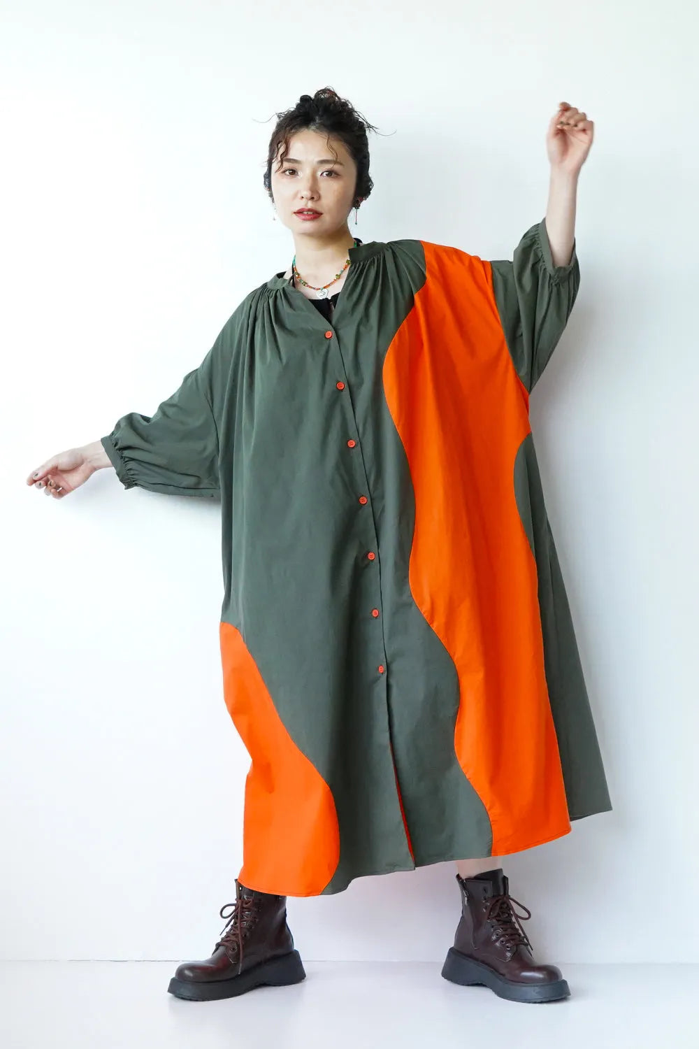 【LILA n' citta】配色ワンピース