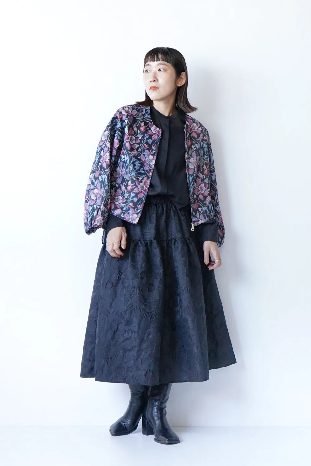 ジャガードボリュームスカート