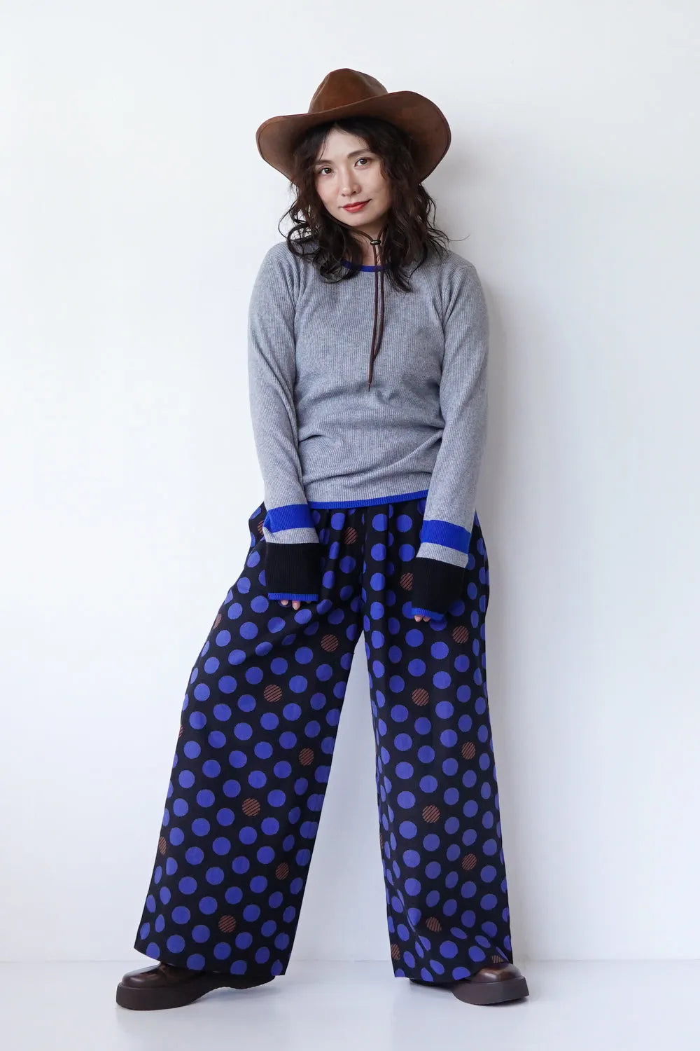 【MICALLE MICALLE】配色ラインニットソー