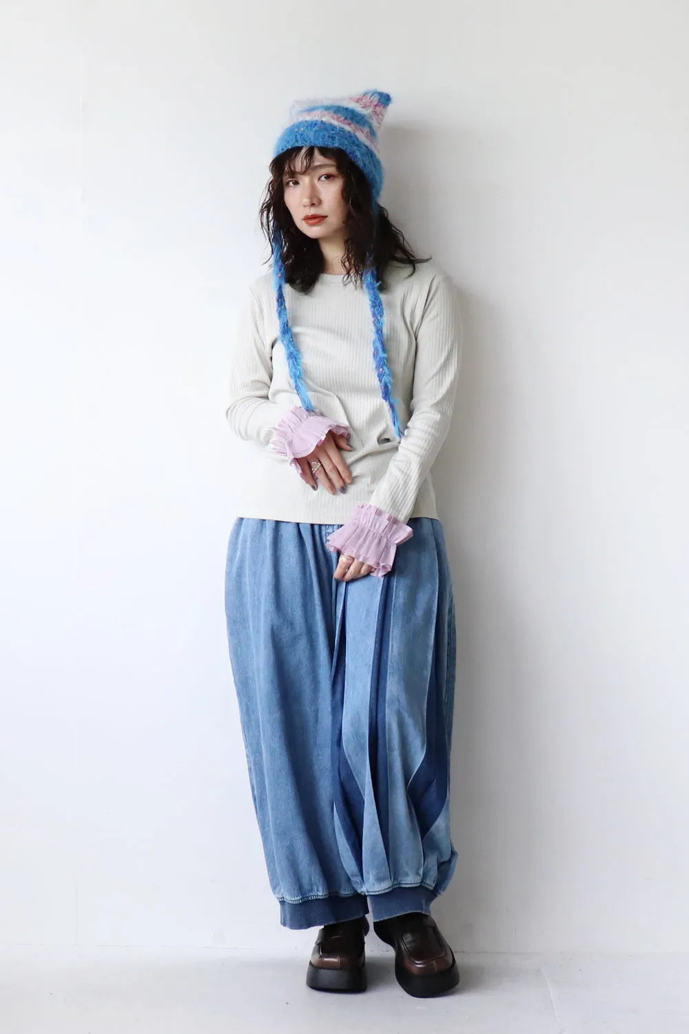 【nunuforme】ダブルフリルスリーブT