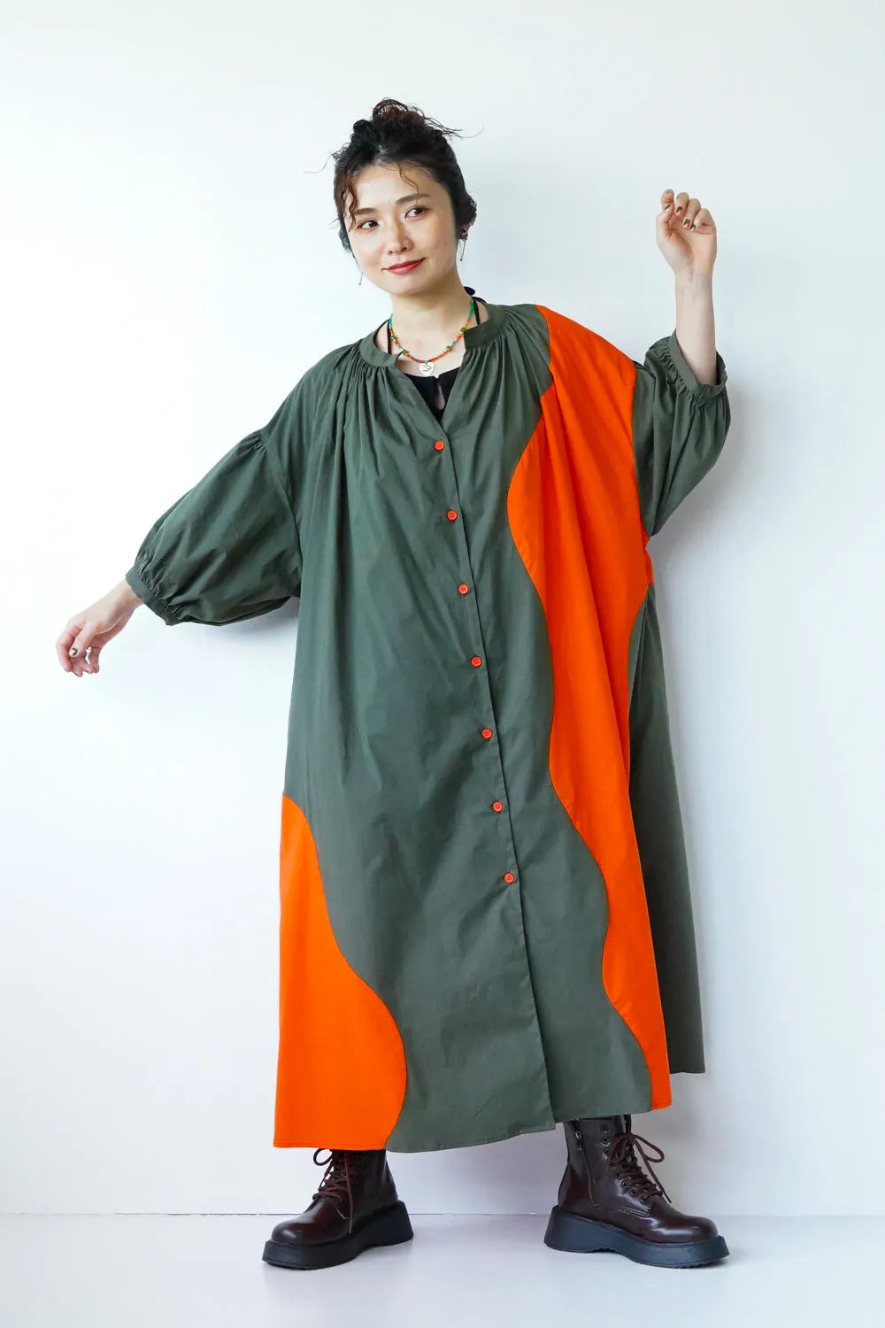 【LILA n' citta】配色ワンピース