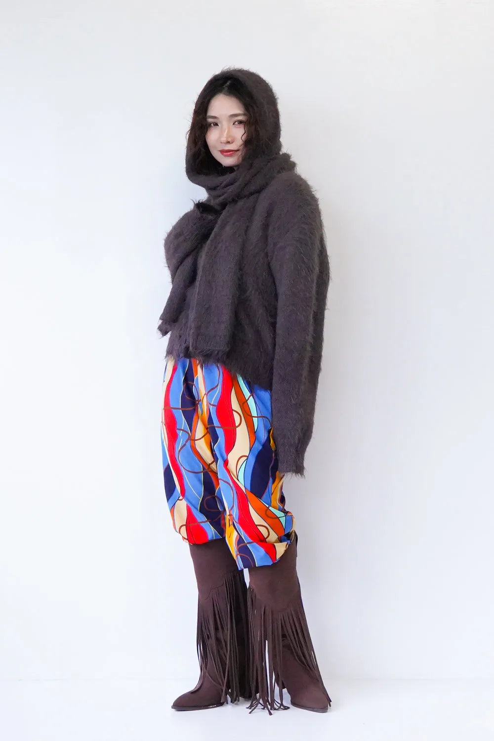 モヘアニットカーデ＆マフラーSET