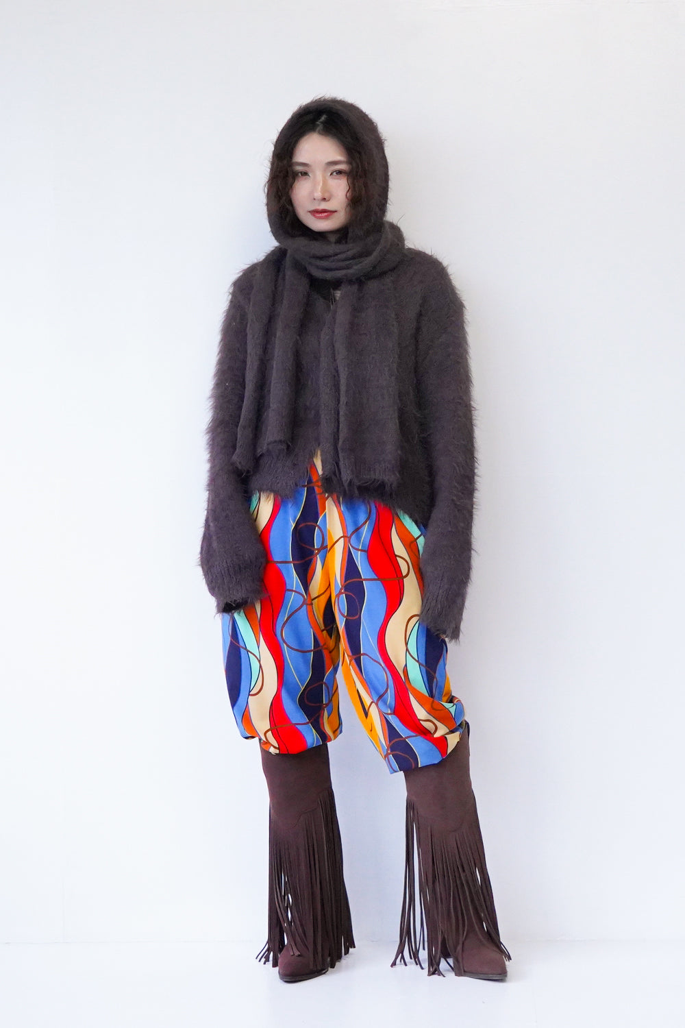 モヘアニットカーデ＆マフラーSET