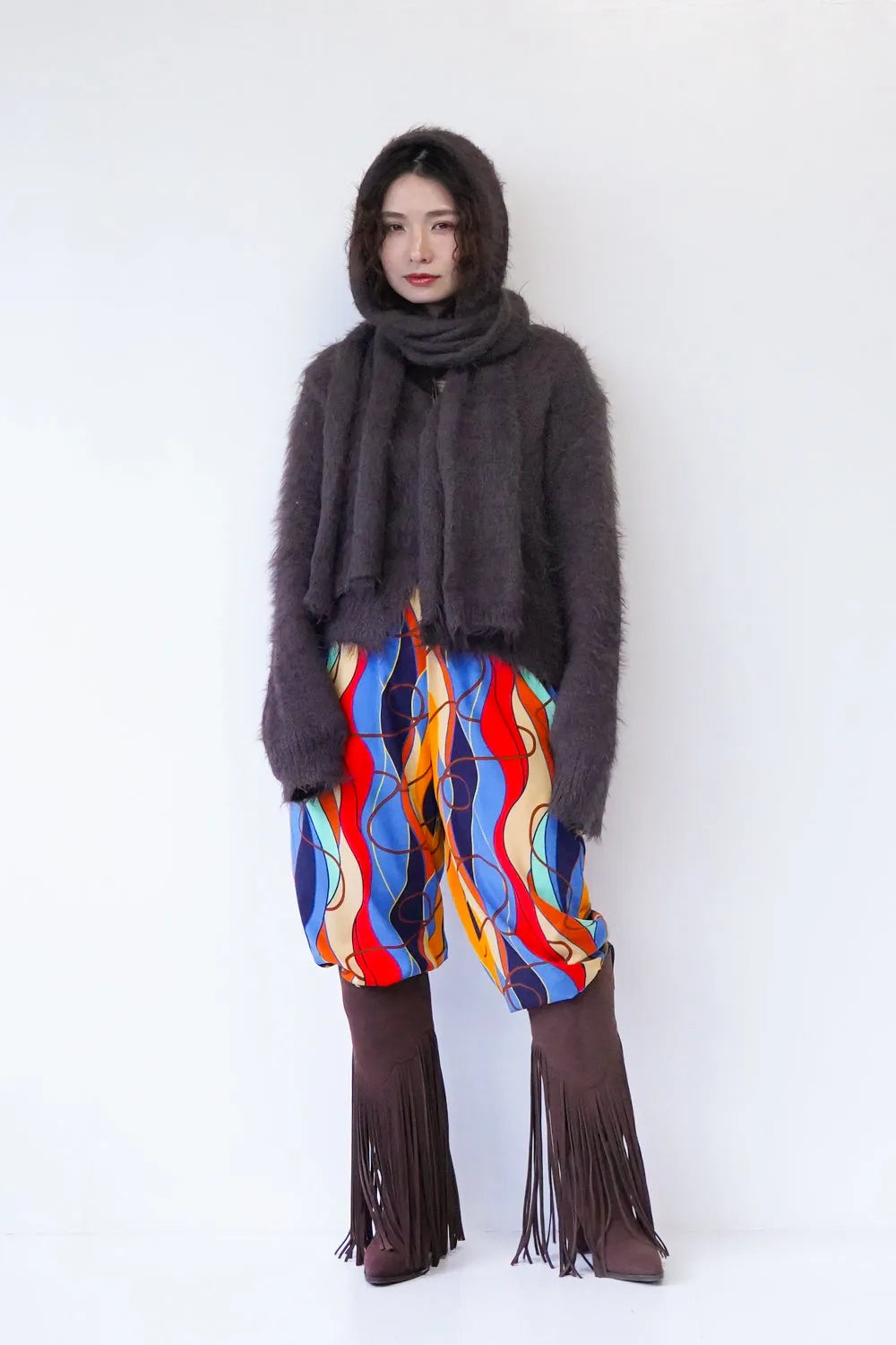 モヘアニットカーデ＆マフラーSET