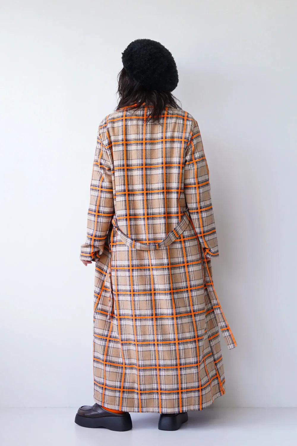 【LILA n’ citta】チェック柄ガウンコート