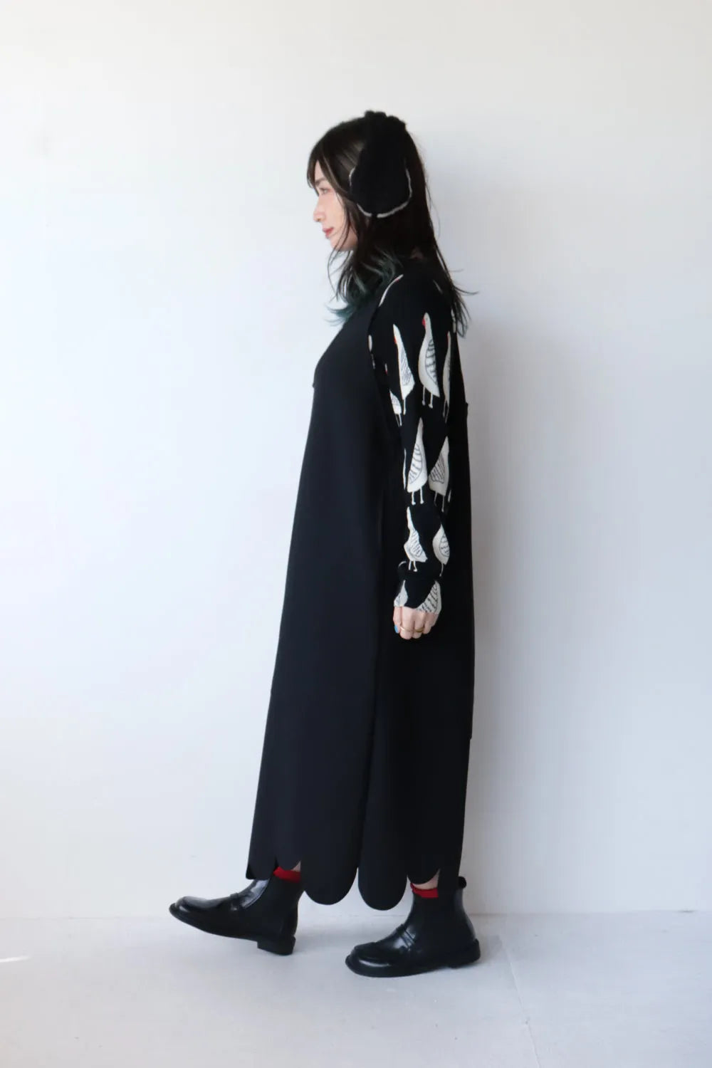 スカラップ切替ジャンパースカート