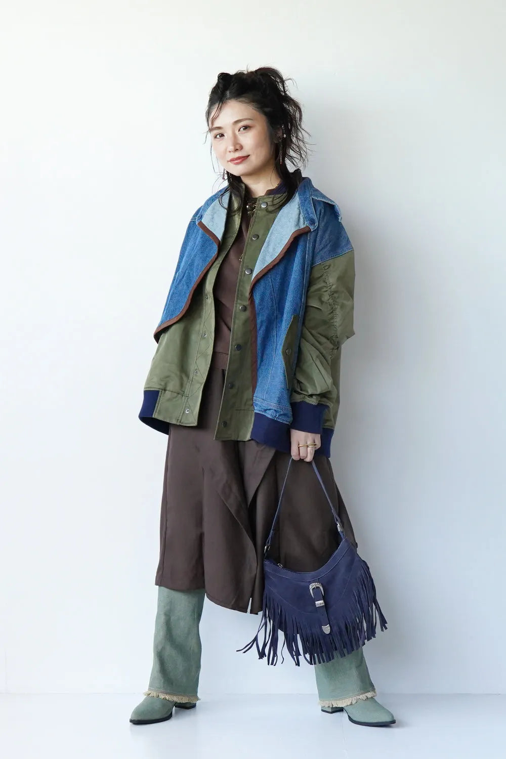 スエードタッセルフリンジバッグ