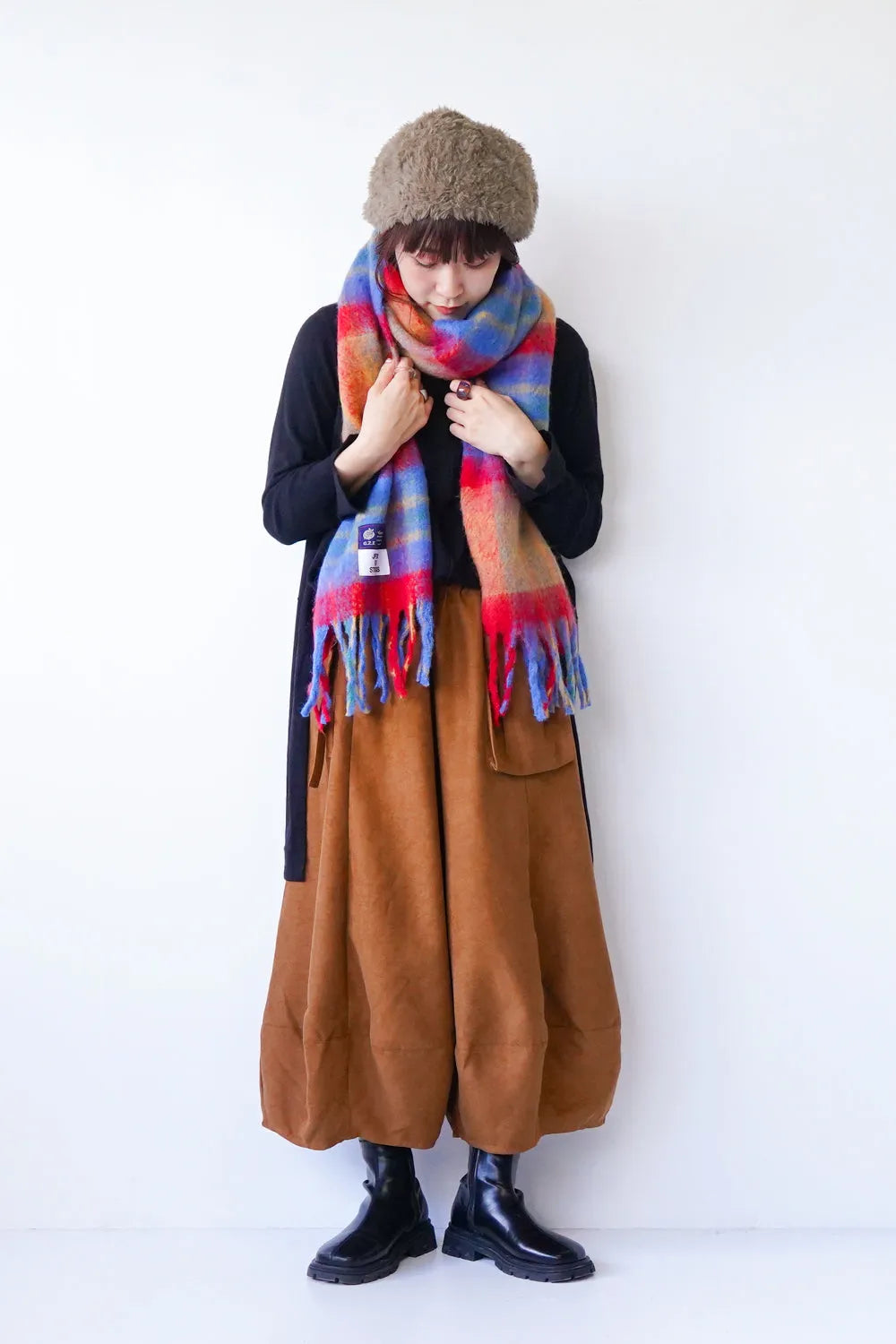 ビッグチェックマフラー