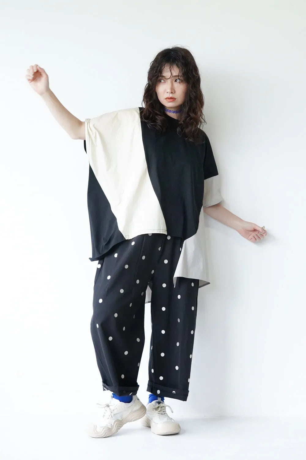 【MICALLE MICALLE】3配色ワイドカットソー