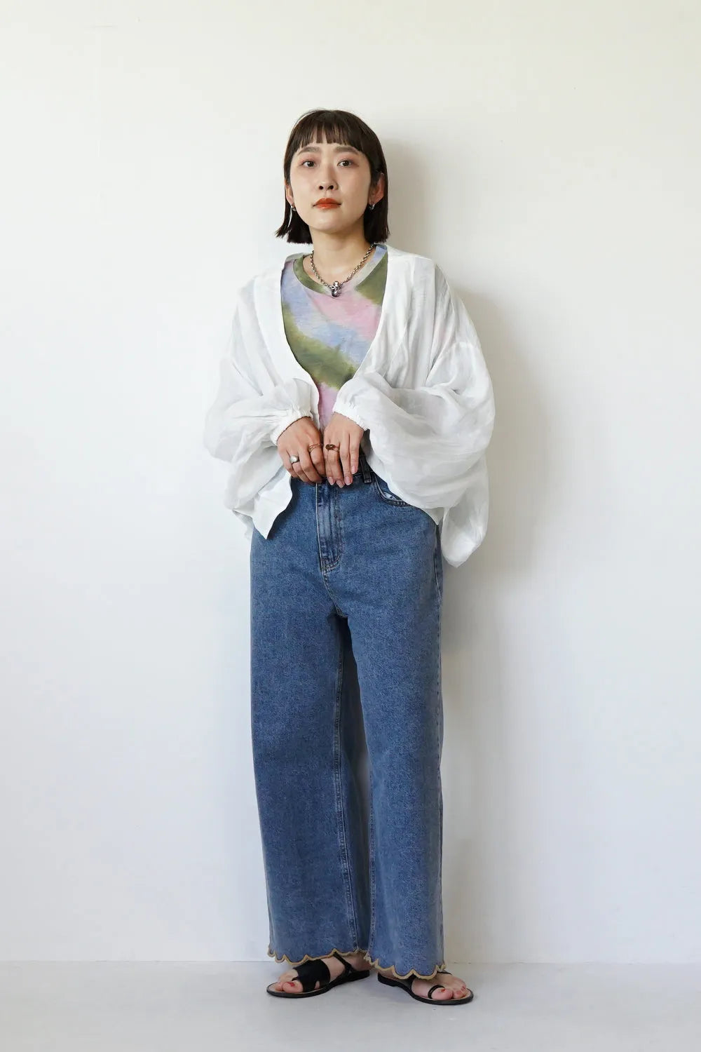 ドルマンリネンショートカーデ