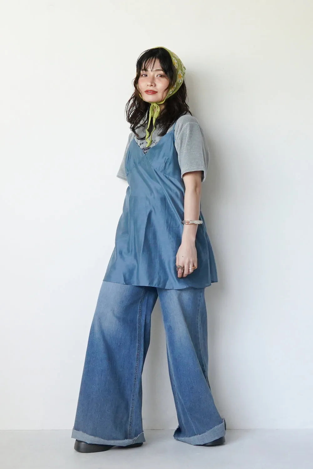 花柄クロシェニットヘッドスカーフ