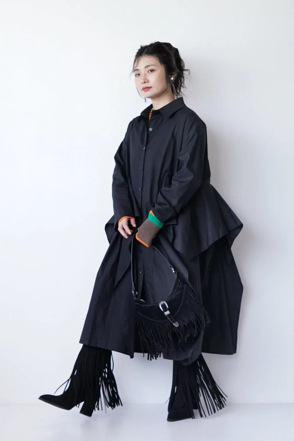 【MICALLE MICALLE】配色ラインニットソー