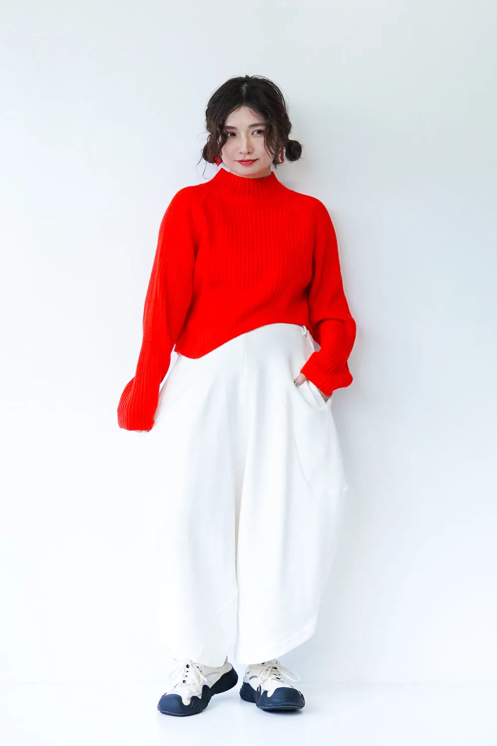 【ante aciem】アシンメトリーリブニット