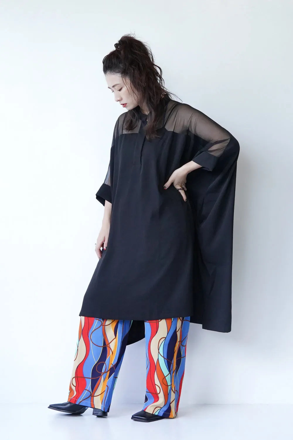 ヨークシアー切替ドルマンチュニックワンピース