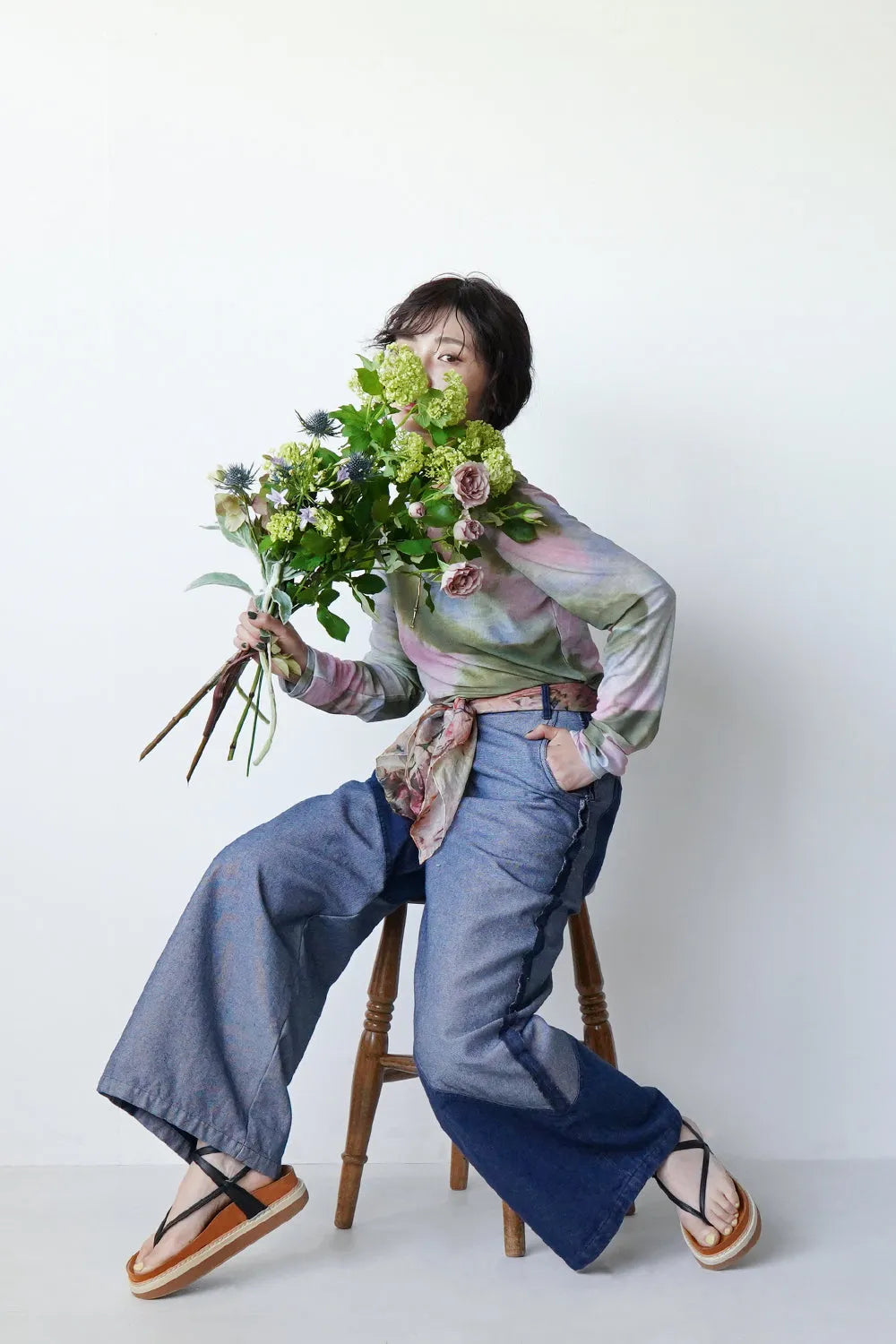 シアーカットソー(タイダイ柄/花柄)