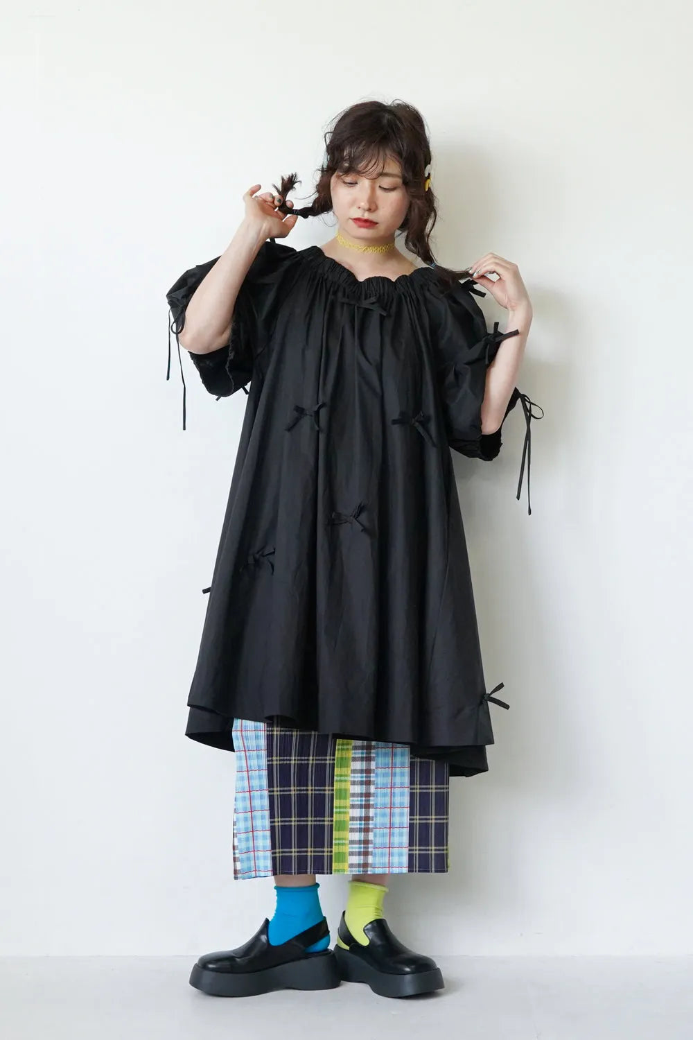 ランダムりぼん ギャザーチュニックワンピース