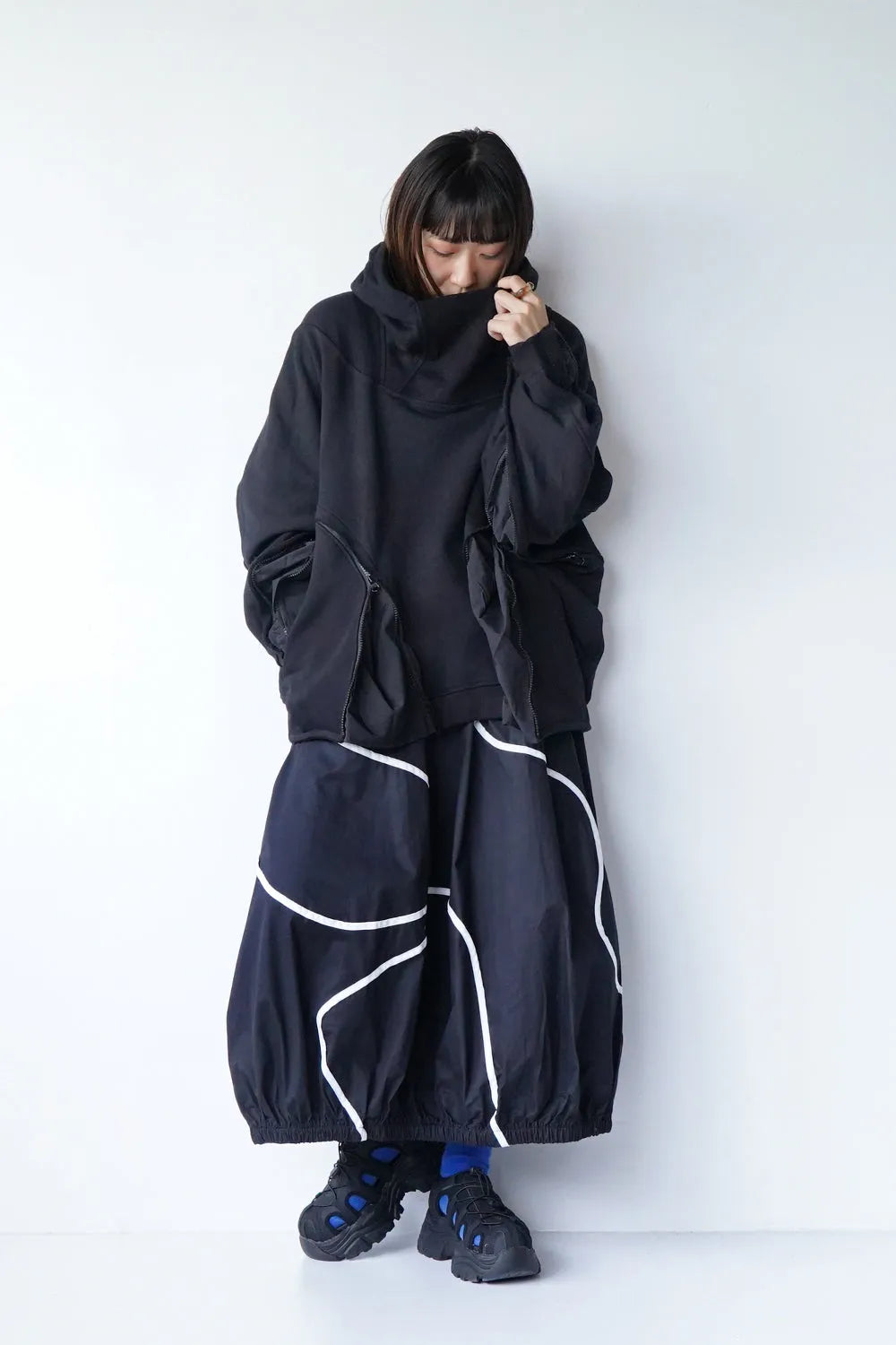 アレンジジップ変形パーカ