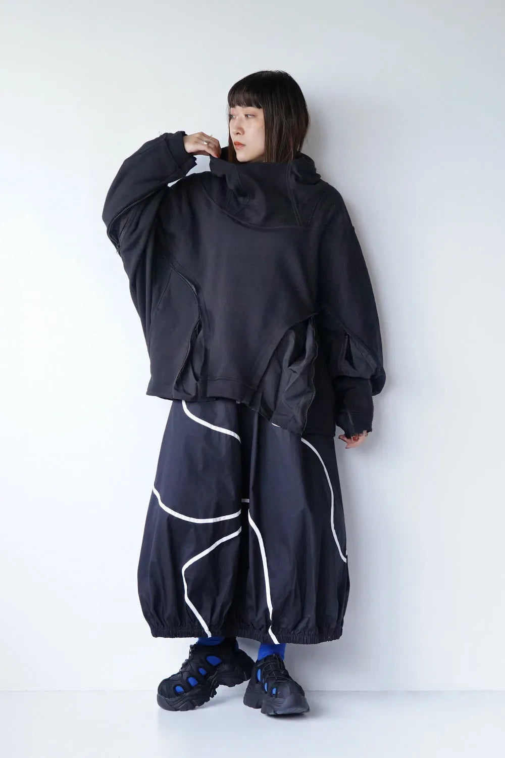 アレンジジップ変形パーカ