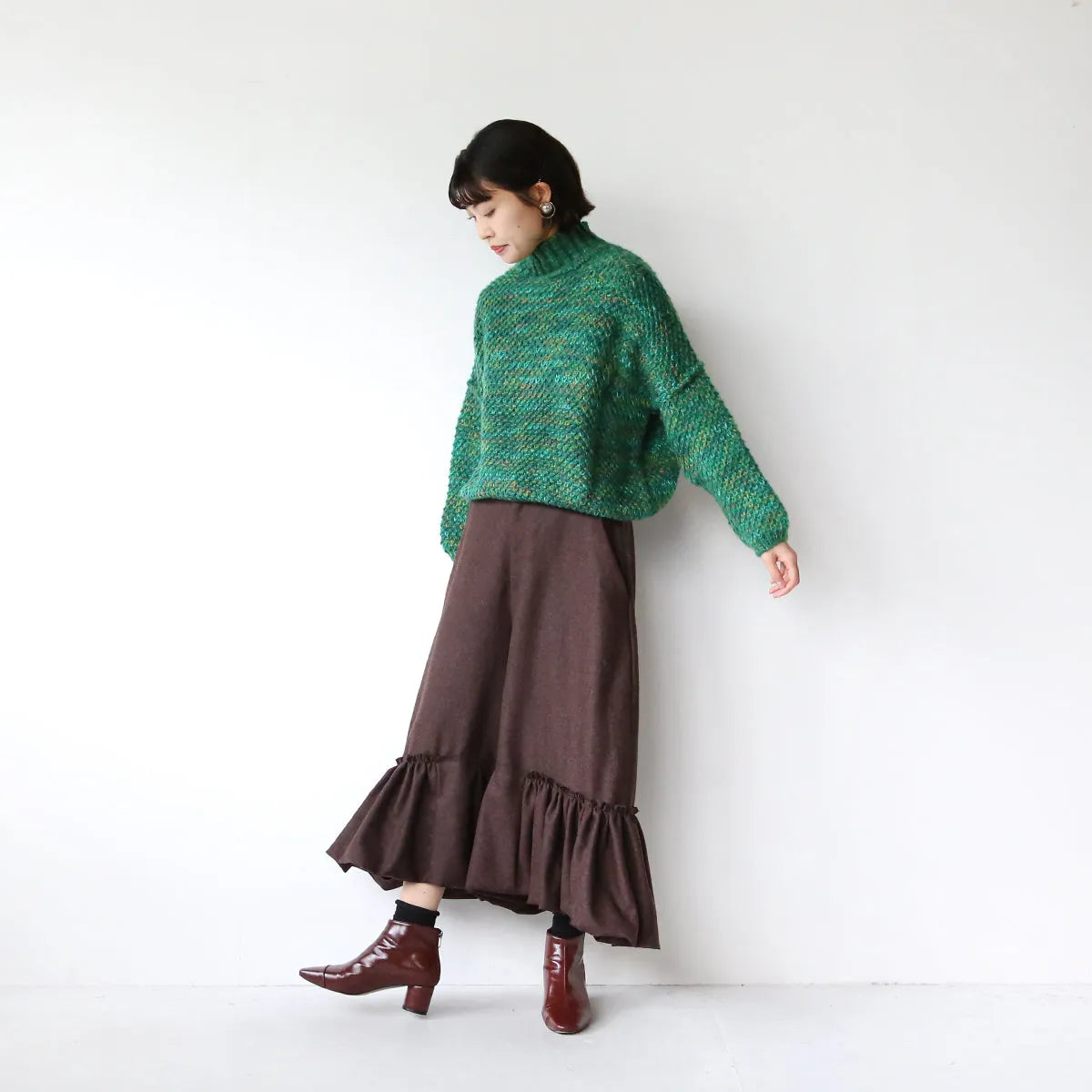 【LILA n’ citta】裾ギャザー切替パンツ