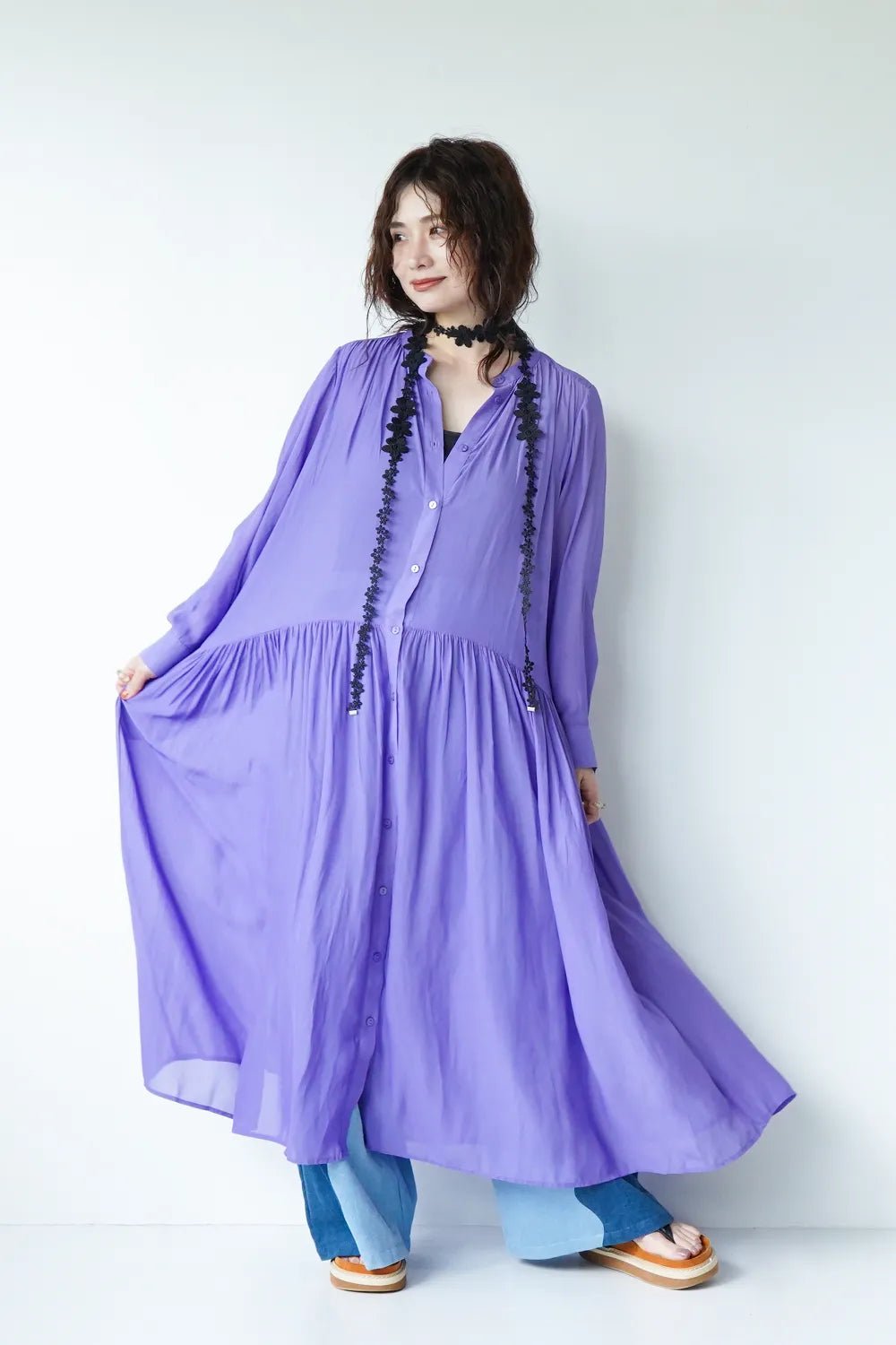 シアーカッセンシャツワンピース