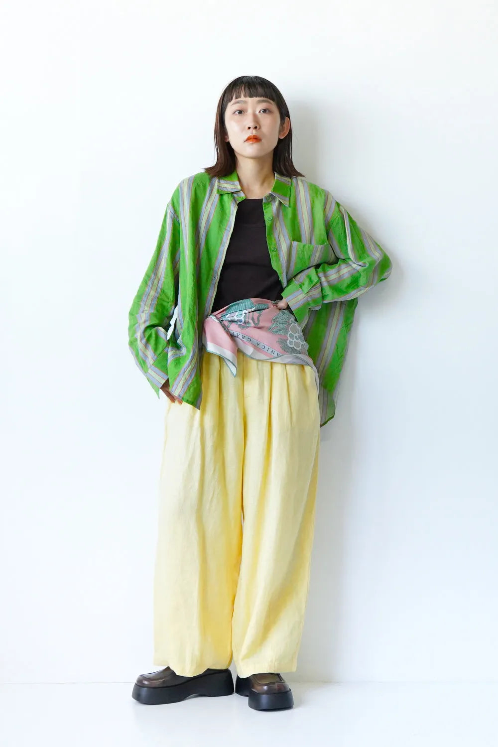 2タックワイドリネンパンツ