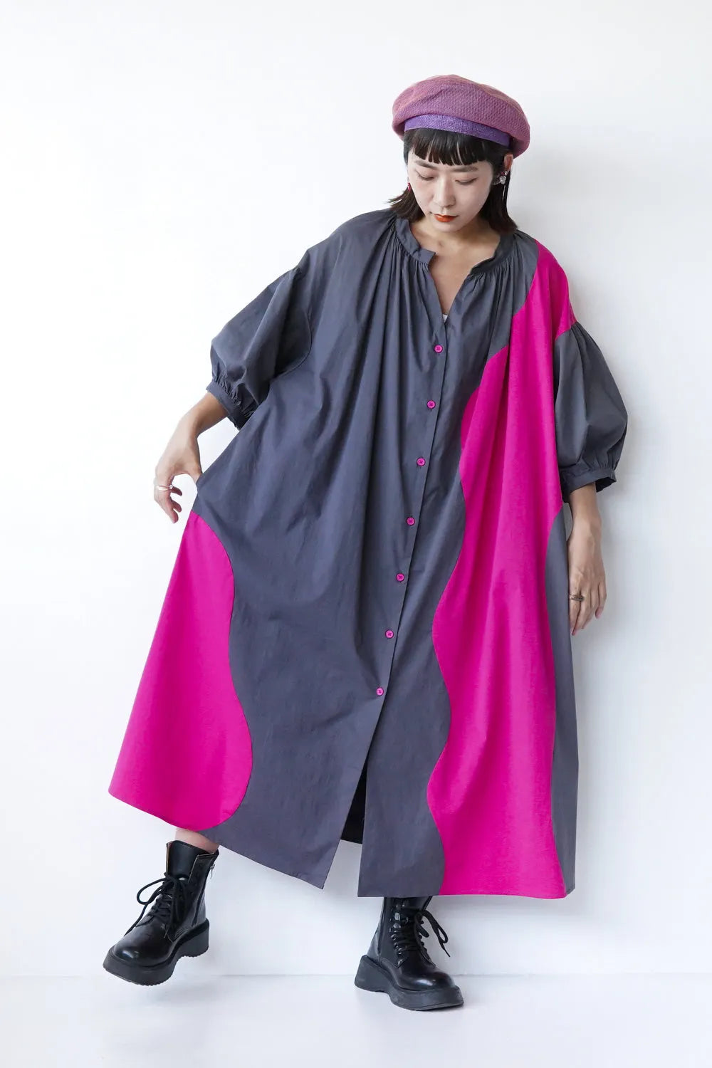 【LILA n' citta】配色ワンピース