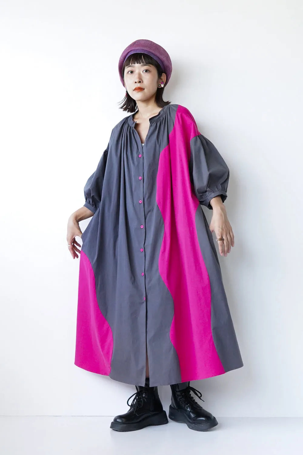 【LILA n' citta】配色ワンピース