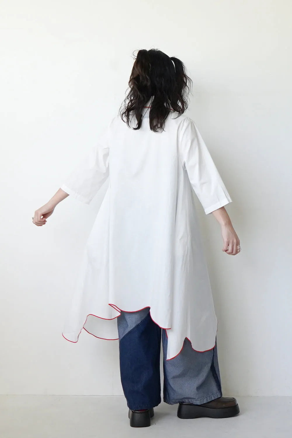 【LILA n' citta】スカラップヘムチュニックシャツ