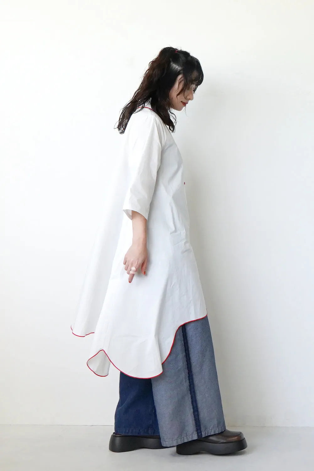 【LILA n' citta】スカラップヘムチュニックシャツ