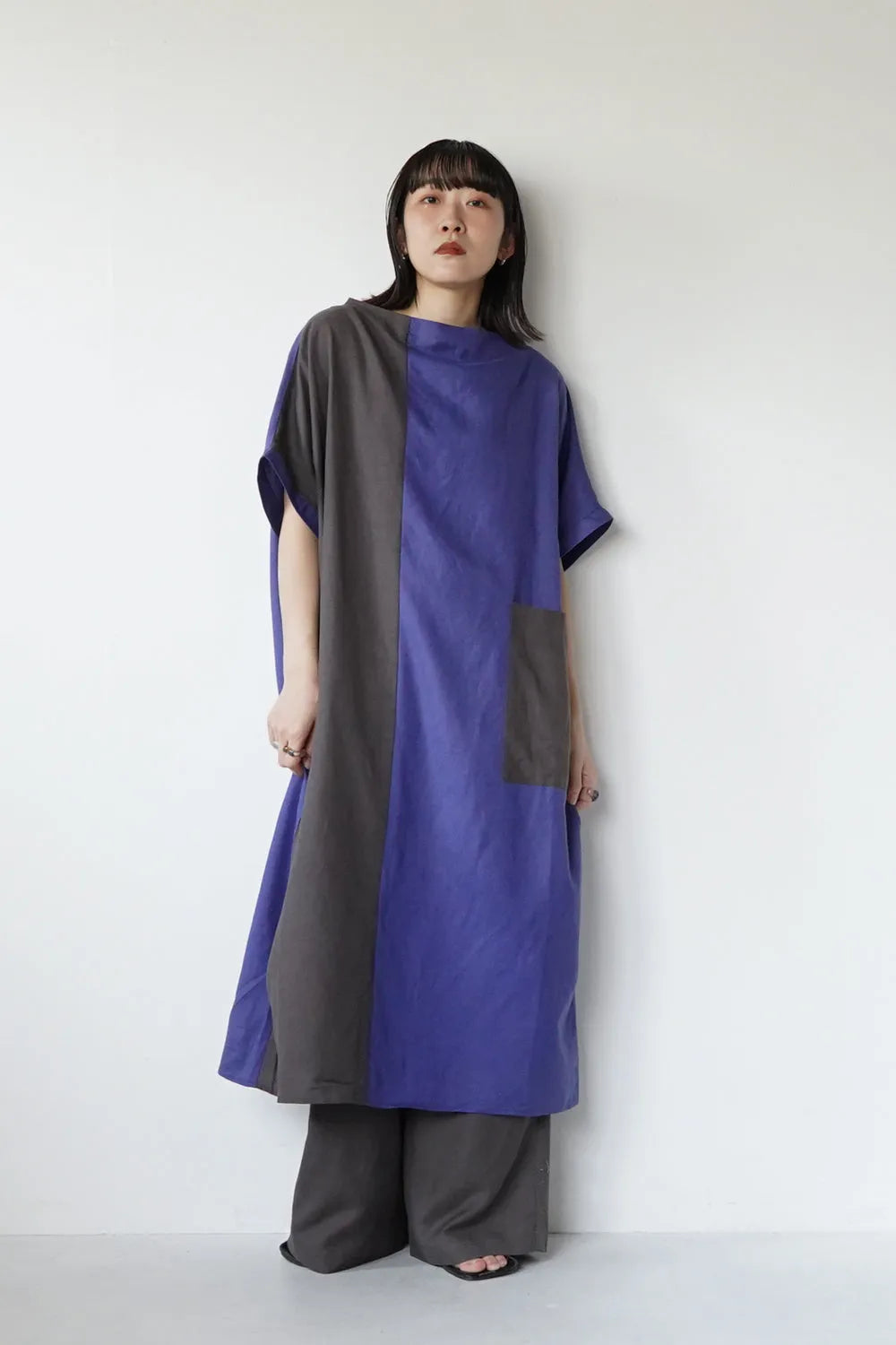 【LILA n' citta】リネンレーヨンバイカラーパンツ