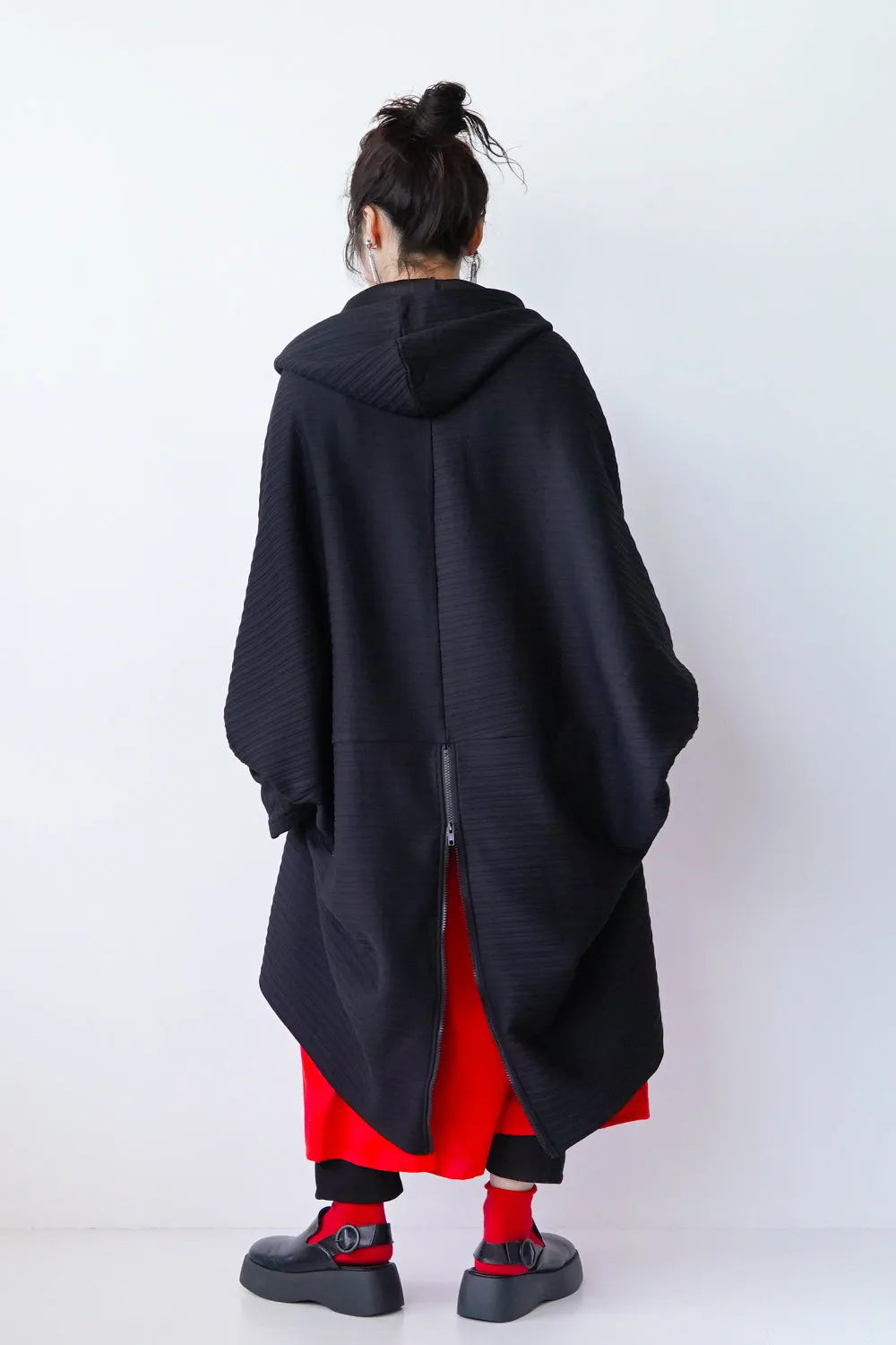 ジップデザインドルマンパーカ