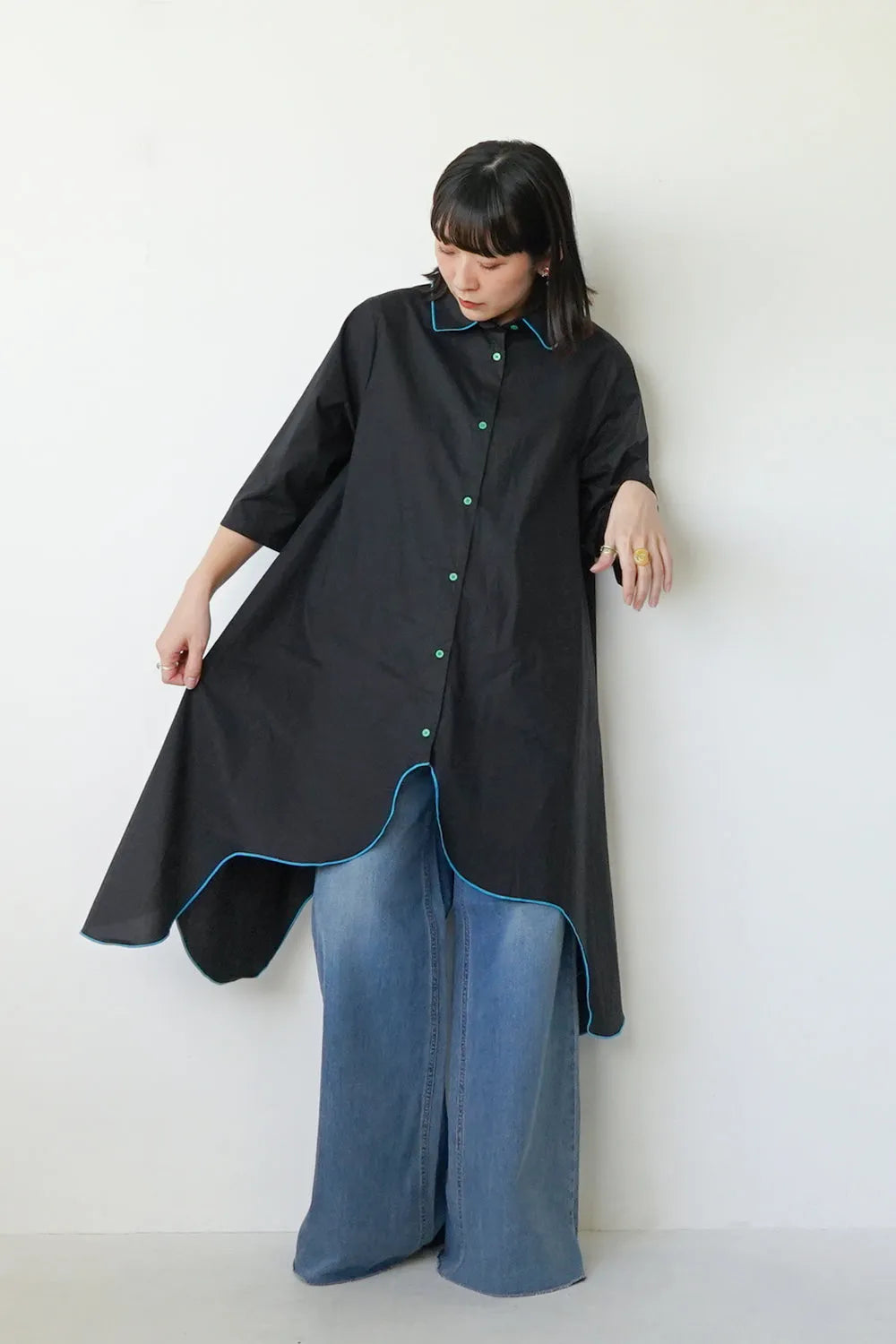 【LILA n' citta】スカラップヘムチュニックシャツ