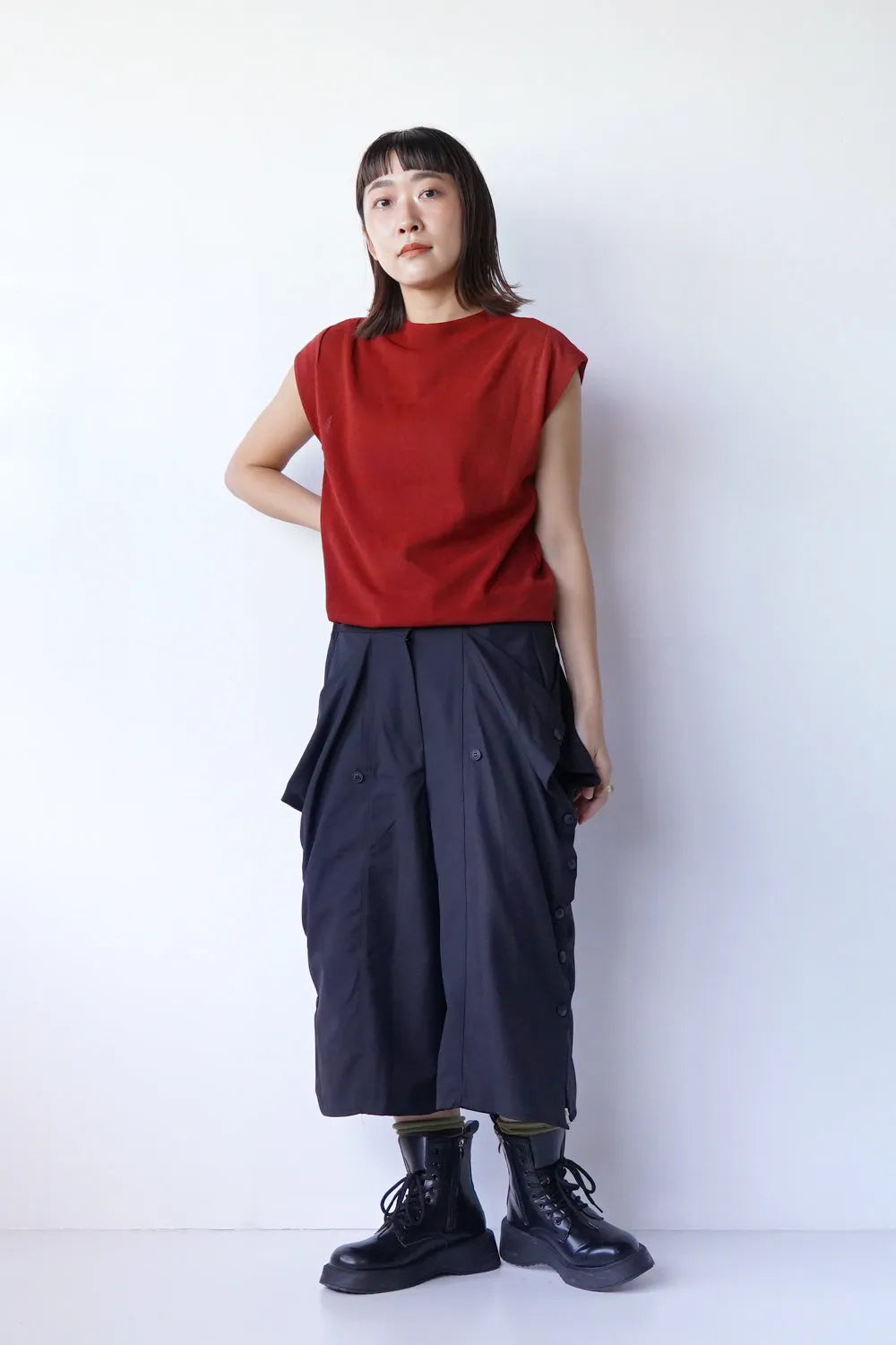 モックネックニットソー