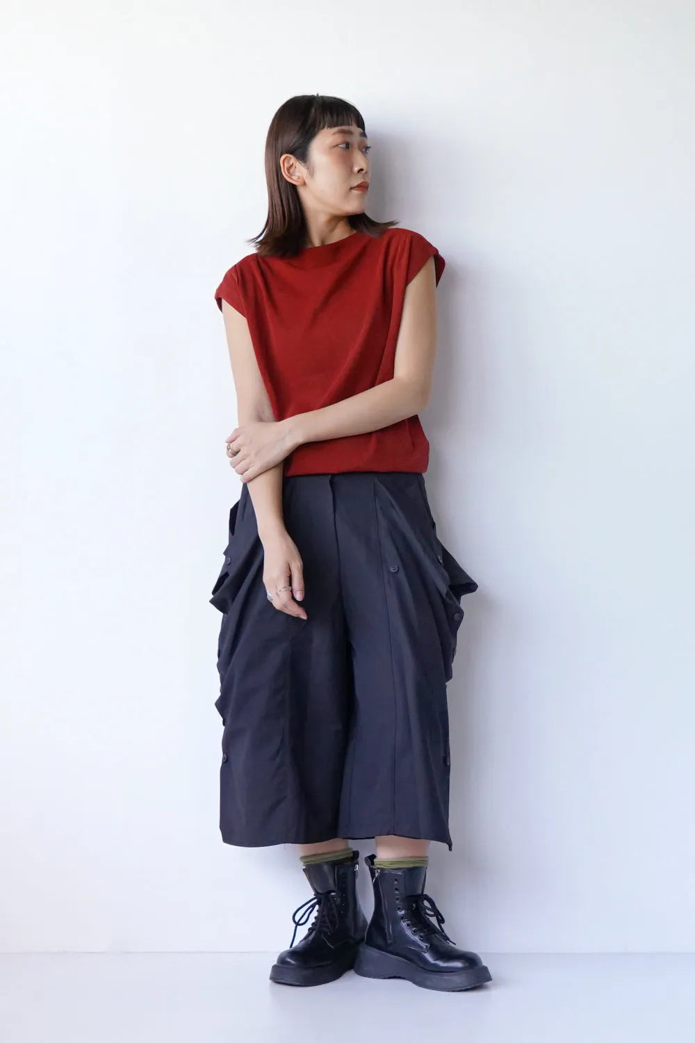 モックネックニットソー