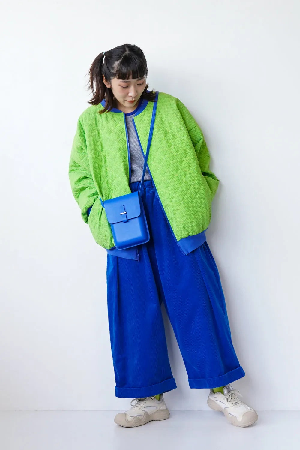 【LILA n’ citta】格子柄キルティングブルゾン