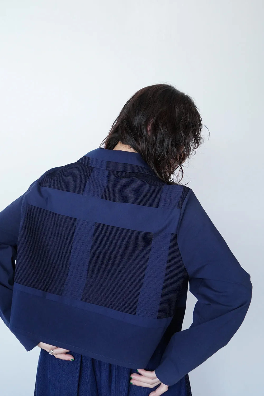 格子柄ショートジャケット