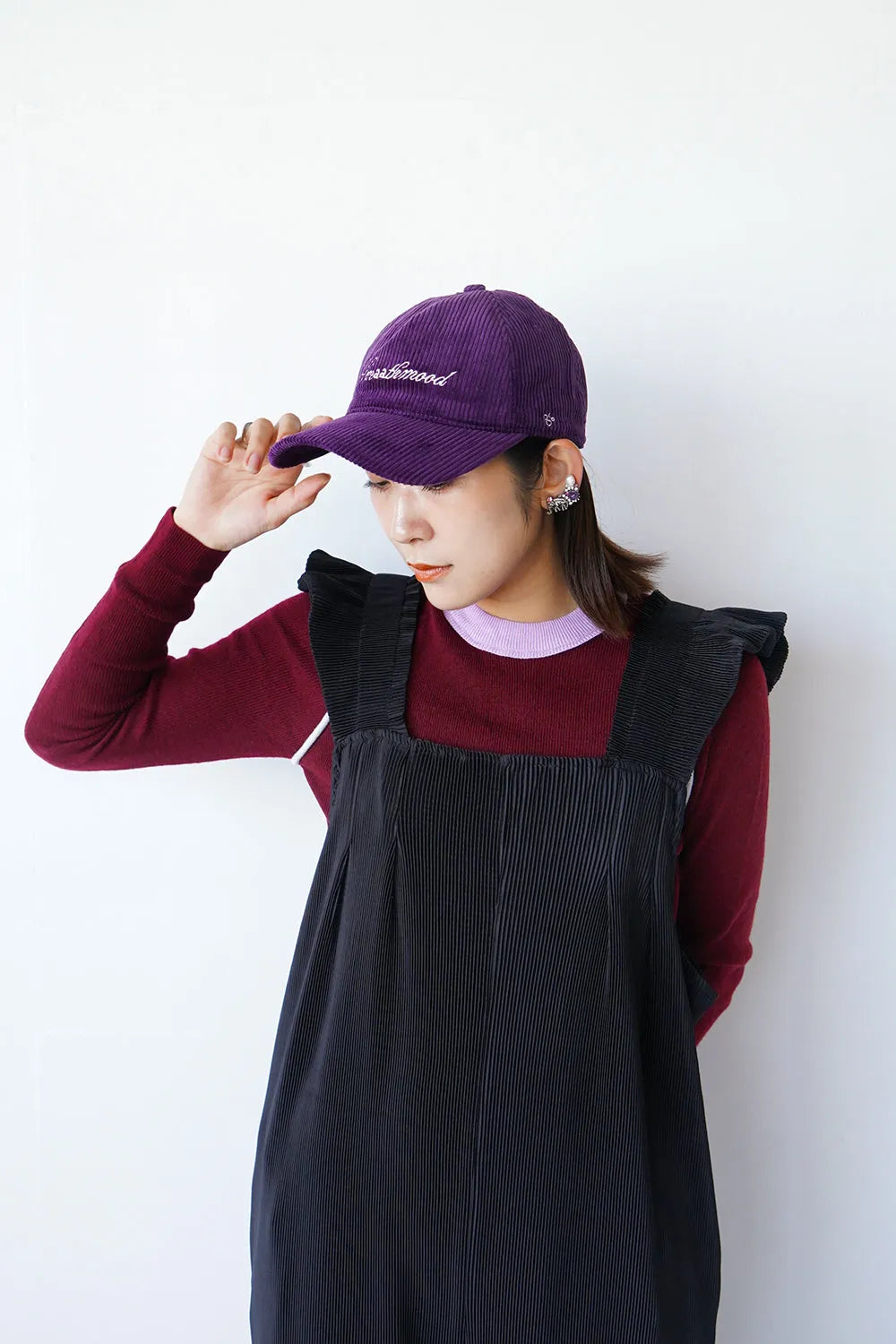 フリルショルダープリーツサロペット