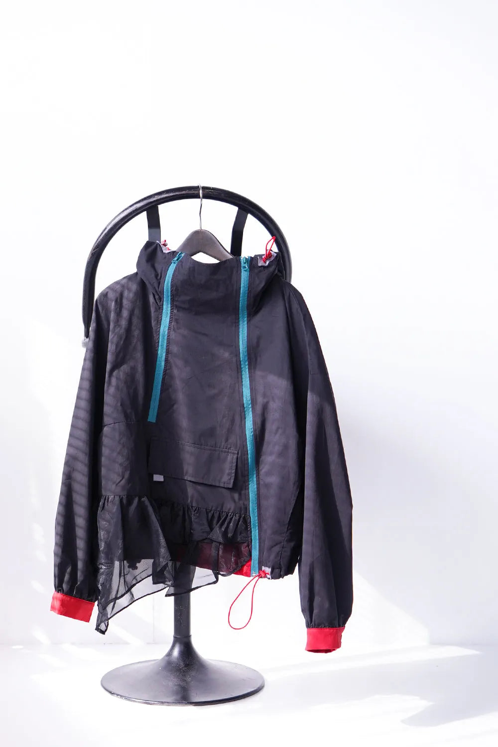 配色ダブルジップパーカ