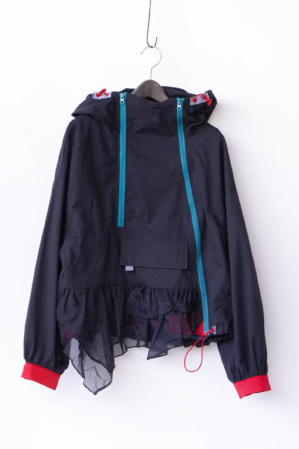 配色ダブルジップパーカ