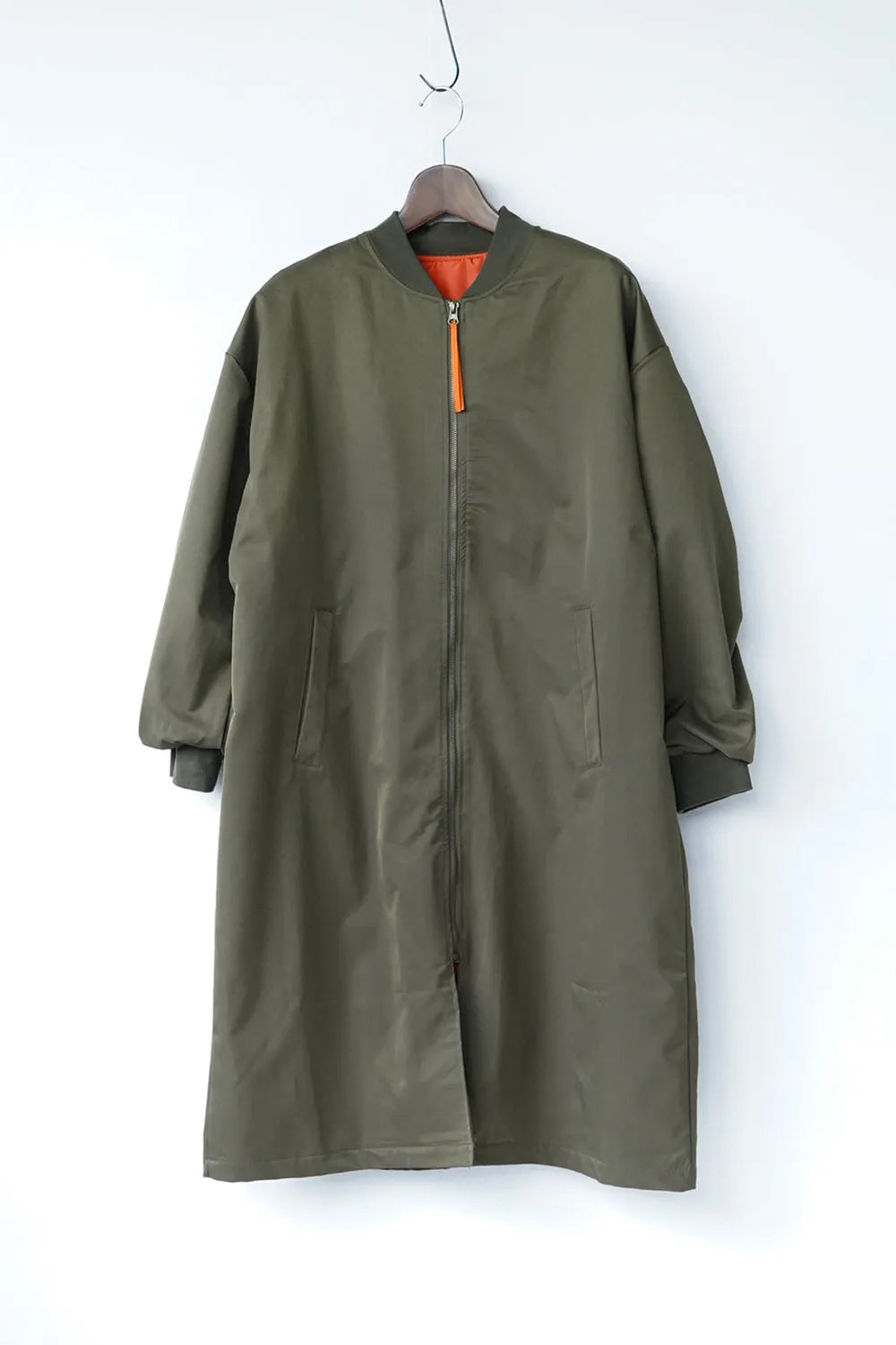 ギャザースリーブロングブルゾン