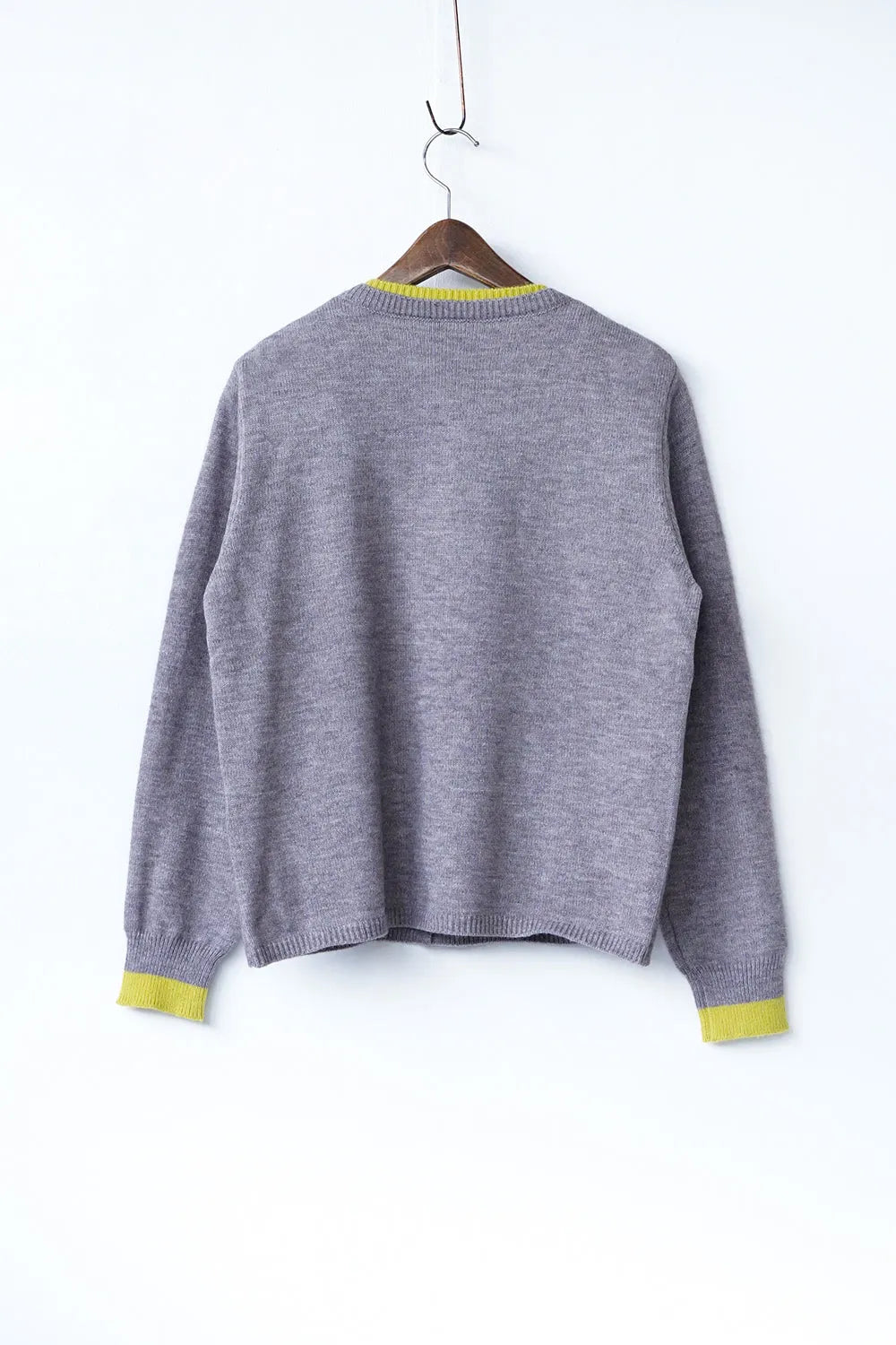 配色レイヤードショートカーデ