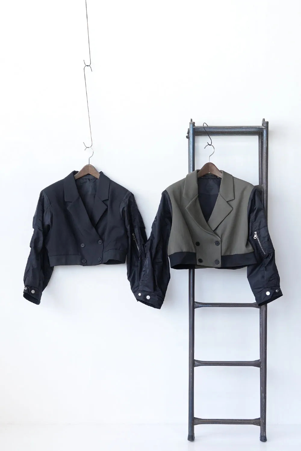 【MICALLE MICALLE】異素材ショートテーラードジャケット