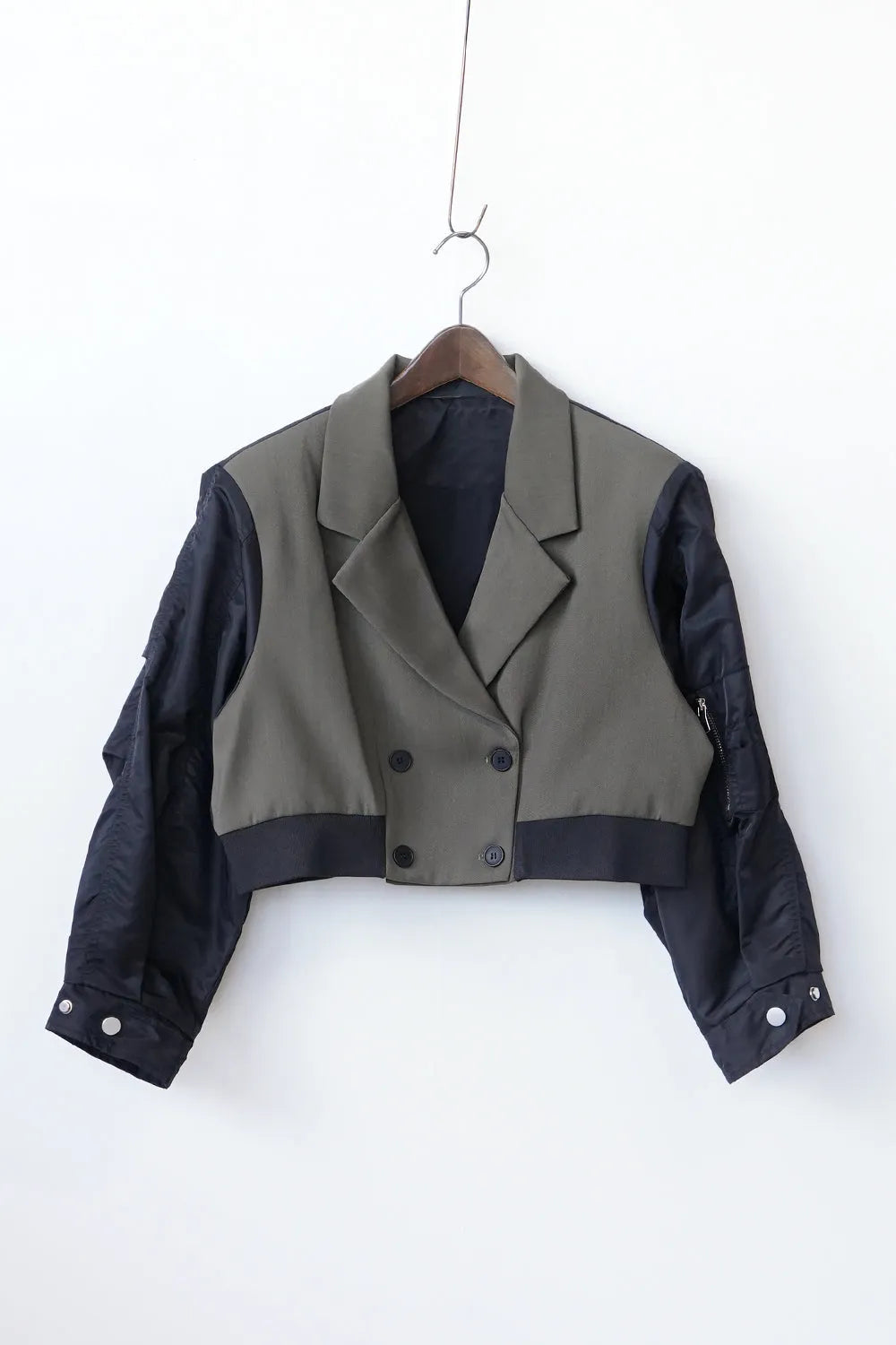 【MICALLE MICALLE】異素材ショートテーラードジャケット