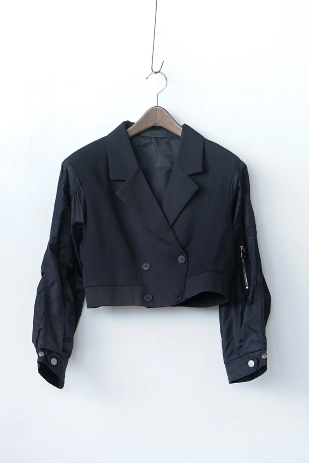 【MICALLE MICALLE】異素材ショートテーラードジャケット