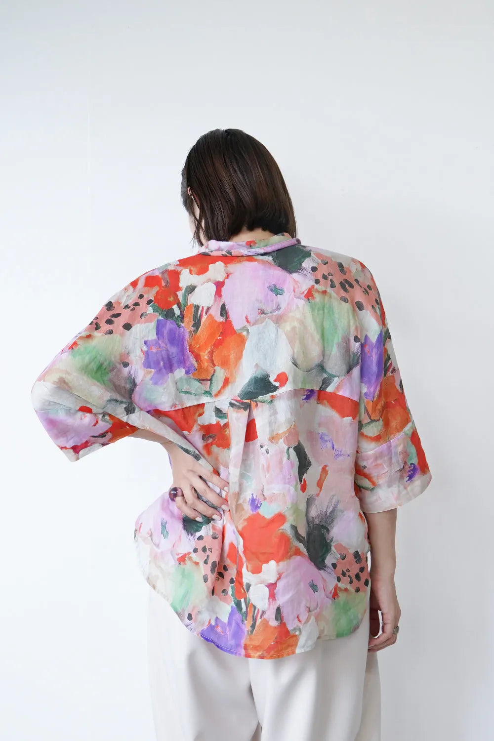 【MICALLE MICALLE】ワイドリネンシャツ